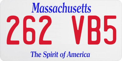 MA license plate 262VB5