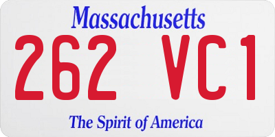 MA license plate 262VC1