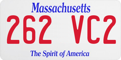 MA license plate 262VC2