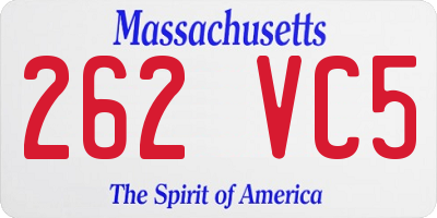 MA license plate 262VC5