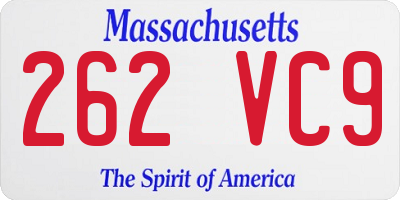 MA license plate 262VC9