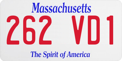MA license plate 262VD1