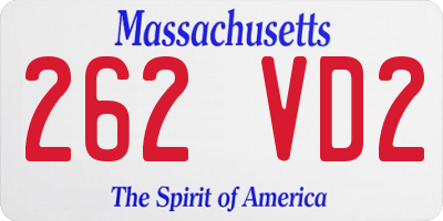 MA license plate 262VD2