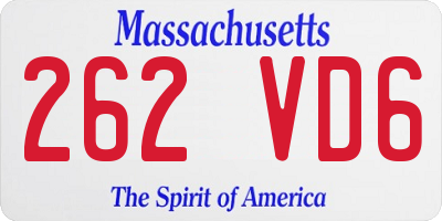 MA license plate 262VD6