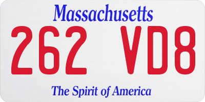 MA license plate 262VD8