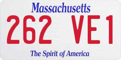 MA license plate 262VE1