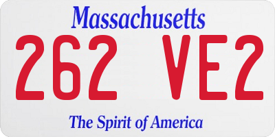MA license plate 262VE2