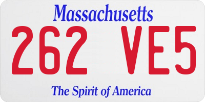 MA license plate 262VE5