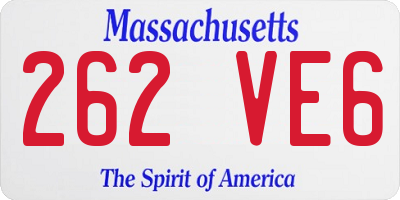 MA license plate 262VE6
