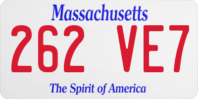 MA license plate 262VE7