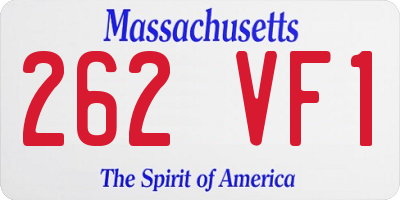 MA license plate 262VF1