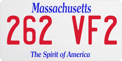 MA license plate 262VF2