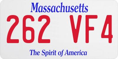 MA license plate 262VF4