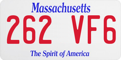 MA license plate 262VF6