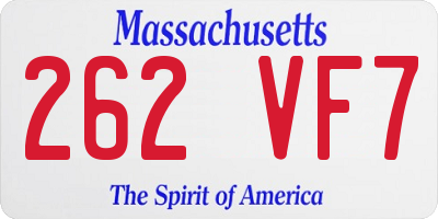 MA license plate 262VF7