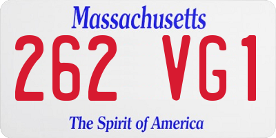 MA license plate 262VG1