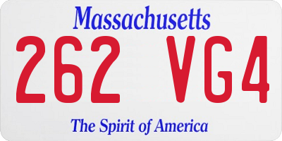 MA license plate 262VG4