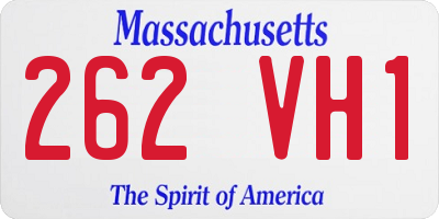 MA license plate 262VH1