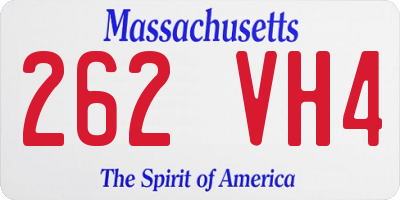 MA license plate 262VH4