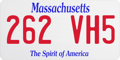 MA license plate 262VH5