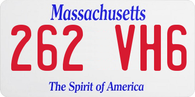 MA license plate 262VH6