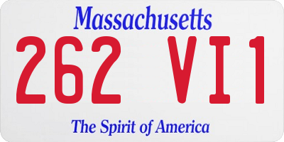 MA license plate 262VI1