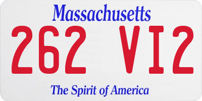 MA license plate 262VI2