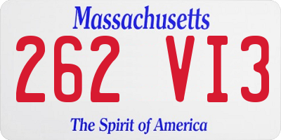 MA license plate 262VI3