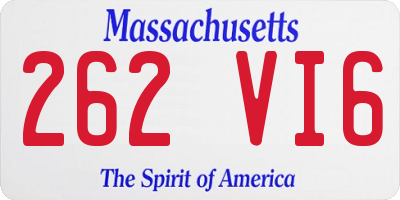 MA license plate 262VI6