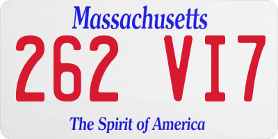 MA license plate 262VI7