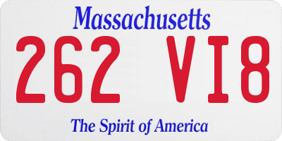 MA license plate 262VI8