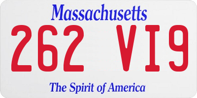 MA license plate 262VI9