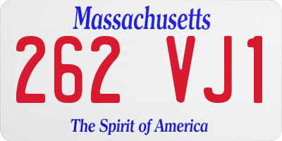 MA license plate 262VJ1