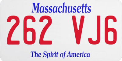 MA license plate 262VJ6