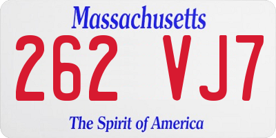 MA license plate 262VJ7