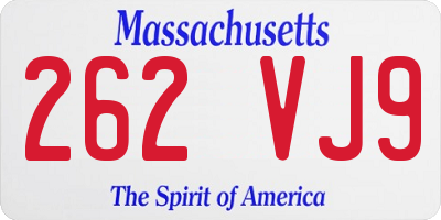 MA license plate 262VJ9