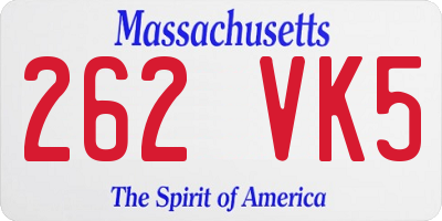 MA license plate 262VK5