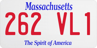 MA license plate 262VL1