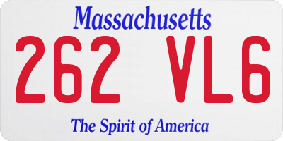 MA license plate 262VL6
