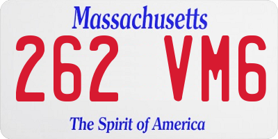 MA license plate 262VM6