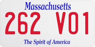 MA license plate 262VO1