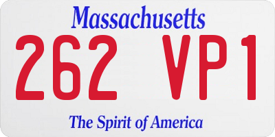 MA license plate 262VP1