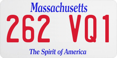 MA license plate 262VQ1