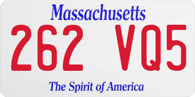 MA license plate 262VQ5