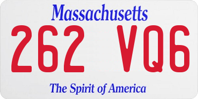 MA license plate 262VQ6