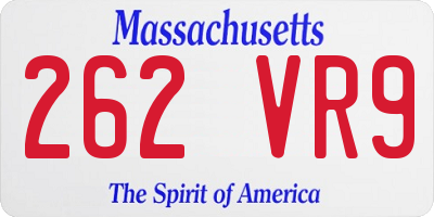 MA license plate 262VR9