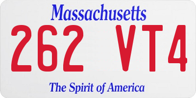 MA license plate 262VT4