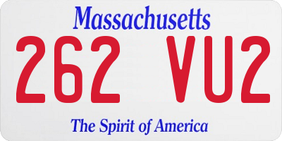 MA license plate 262VU2
