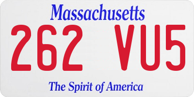 MA license plate 262VU5