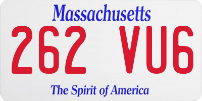 MA license plate 262VU6